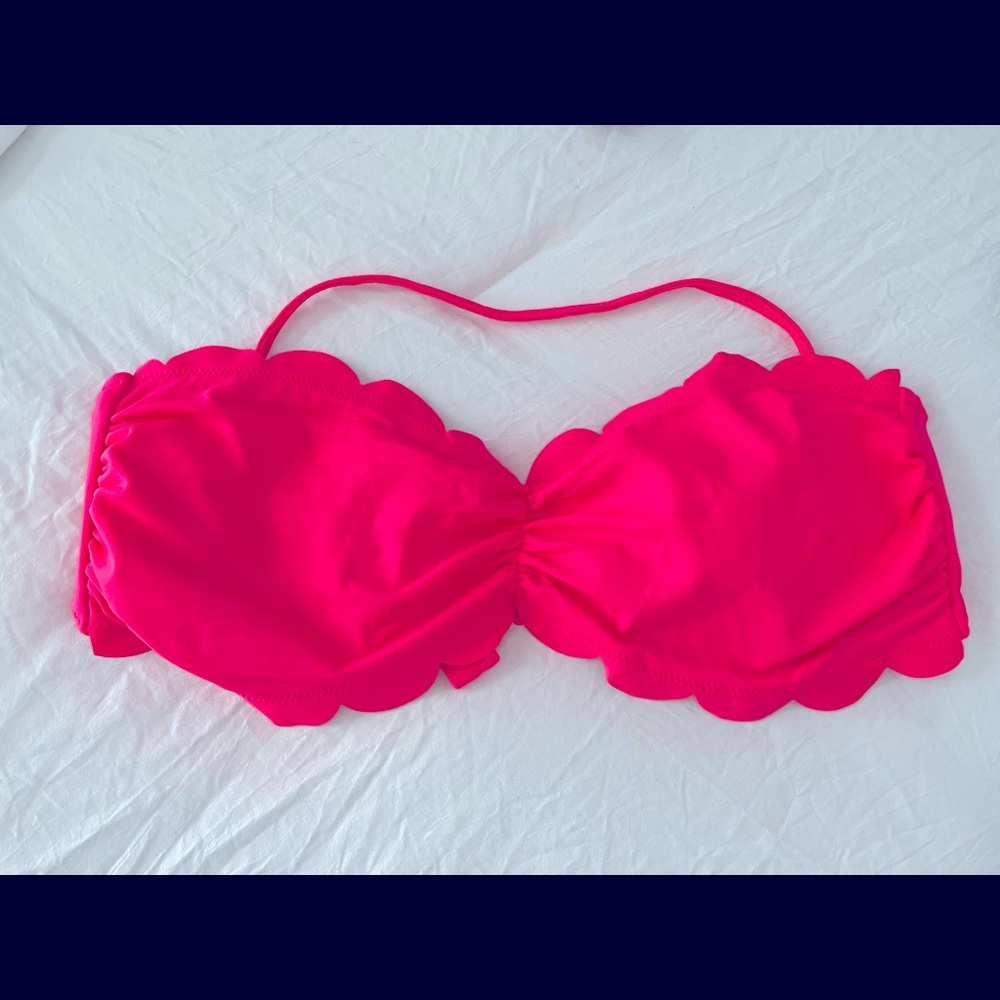Victoria Secret hot pink scallop bikini top